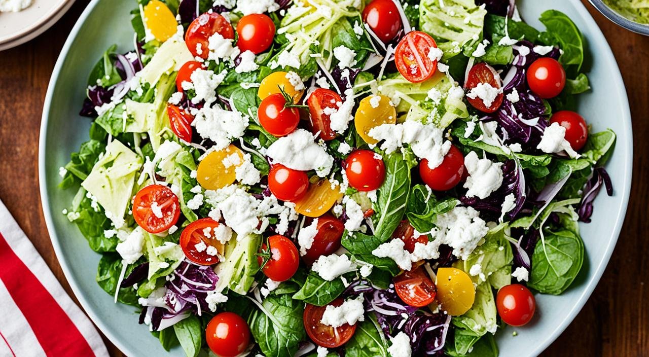 Salada de repolho com ricota e tomate