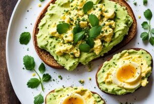 Torrada de Abacate com ovo mexido